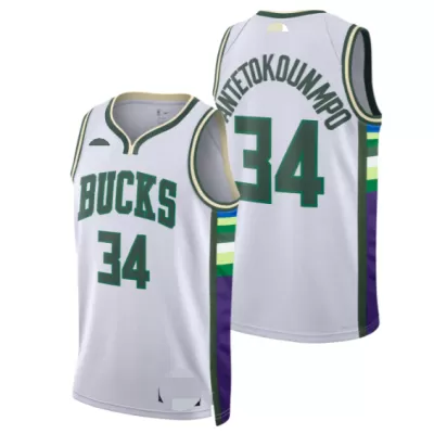 Giannis Antetokounmpo #34 Basketball Jersey Milwaukee Bucks 2021/22 - City Edition - dunkjerseys