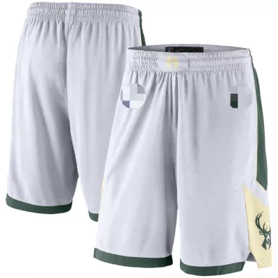 Milwaukee Bucks NBA Shorts 2020/21 For Men -White/Hunter Green - dunkjerseys