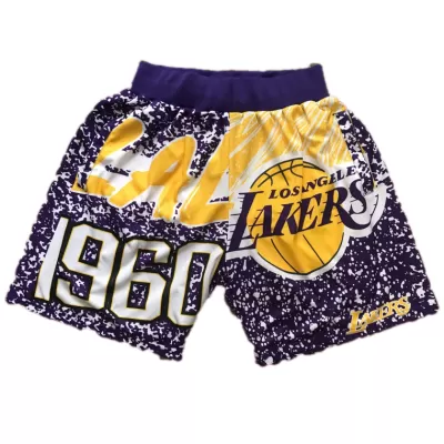 Los Angeles Lakers NBA Shorts For Men -Purple - dunkjerseys