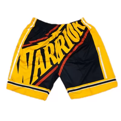 Golden State Warriors NBA Shorts For Men -Black&Yellow - dunkjerseys