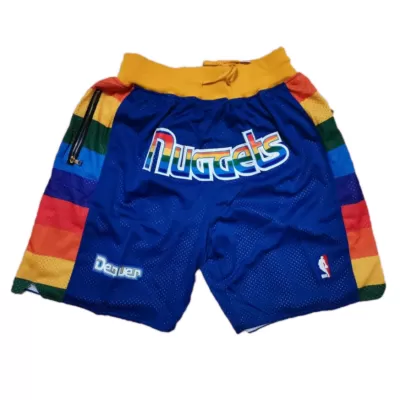 Denver Nuggets NBA Shorts For Men -Blue - dunkjerseys