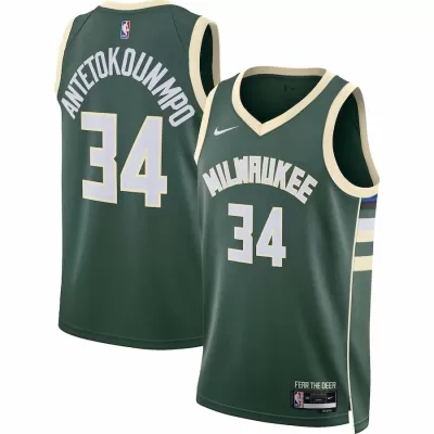 Bucks Antetokounmpo #34 Basketball Jersey Milwaukee Bucks 2022/23 - Association Edition - dunkjerseys